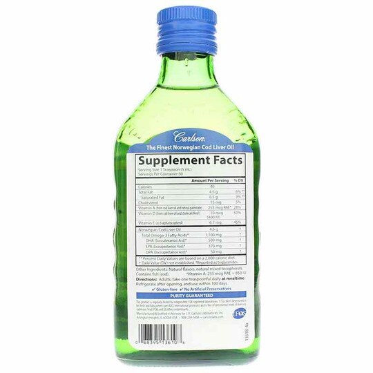 Cod Liver Oil 1100 Mg Omega-3s Liquid, CL